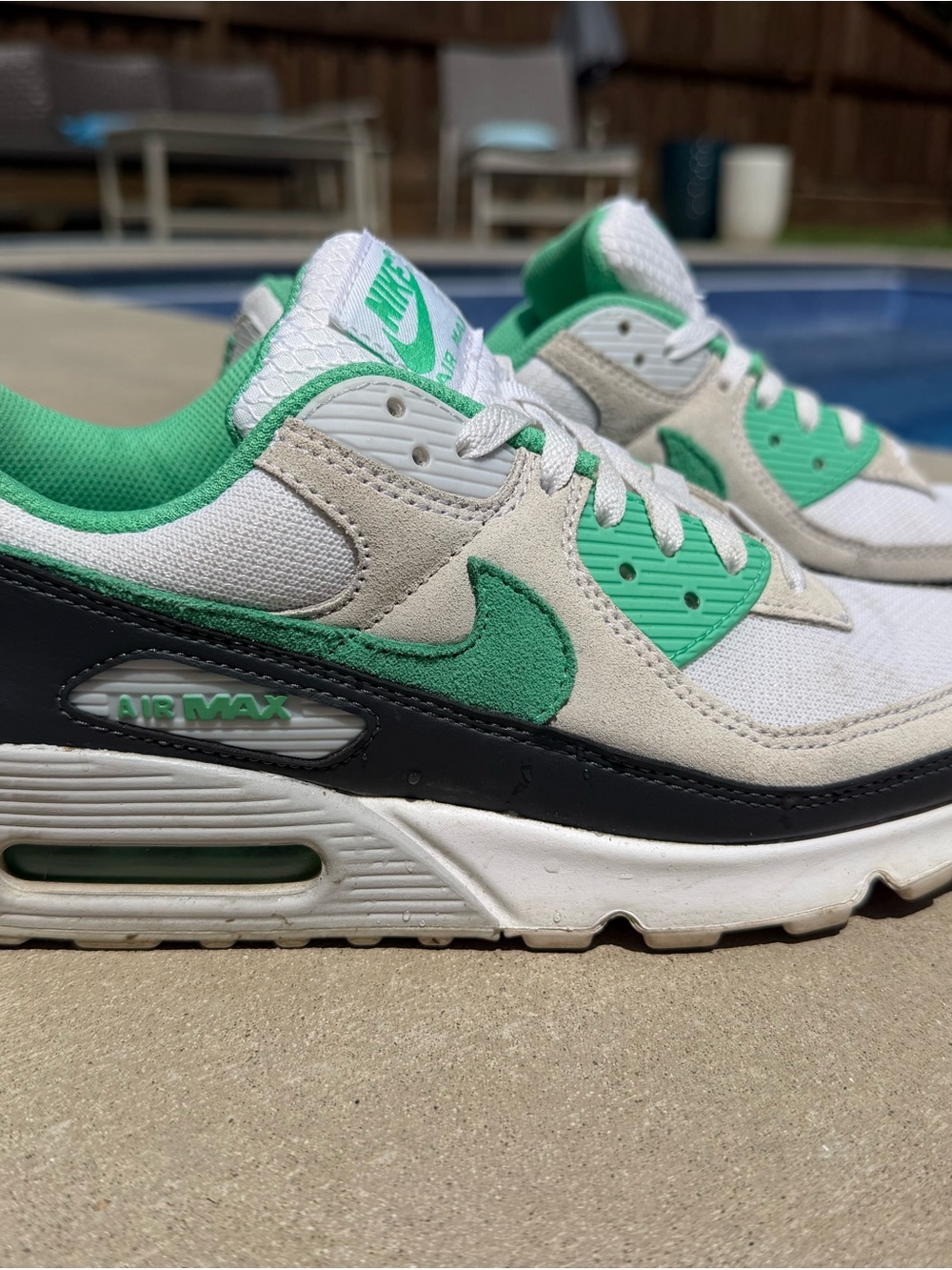 Nike Kids Sneakers in Green, White, Black, and Tan